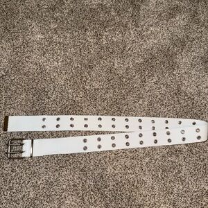 Elegant White Belt with Silver Details